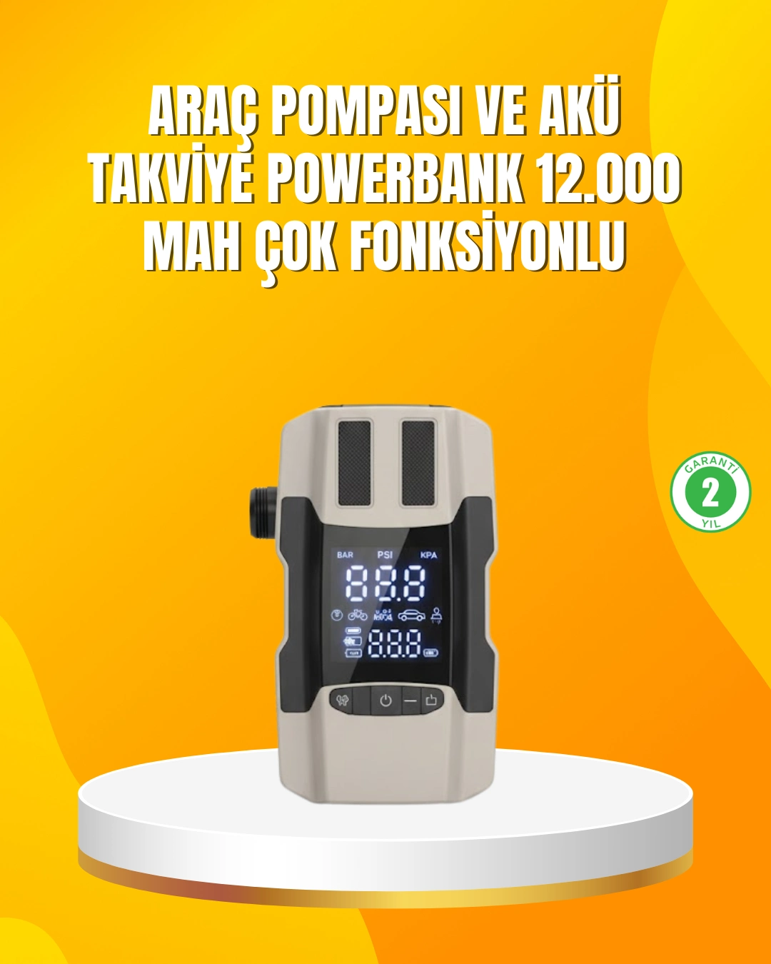 12.000 Mah Akü Takviye Powerbank Dahili Hava Pompalı Dijital Ekranlı ( Lisinya ) 12.000 Mah Akü Takviye Powerbank Dahili Hava Pompalı Dijital Ekranlı ( Lisinya )