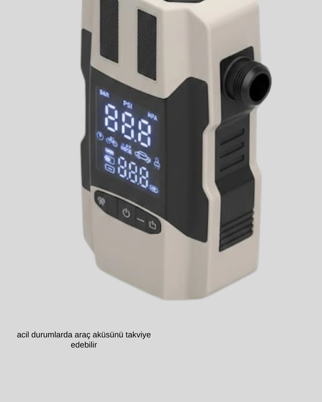 12.000 Mah Akü Takviye Powerbank Dahili Hava Pompalı Dijital Ekranlı ( Lisinya )