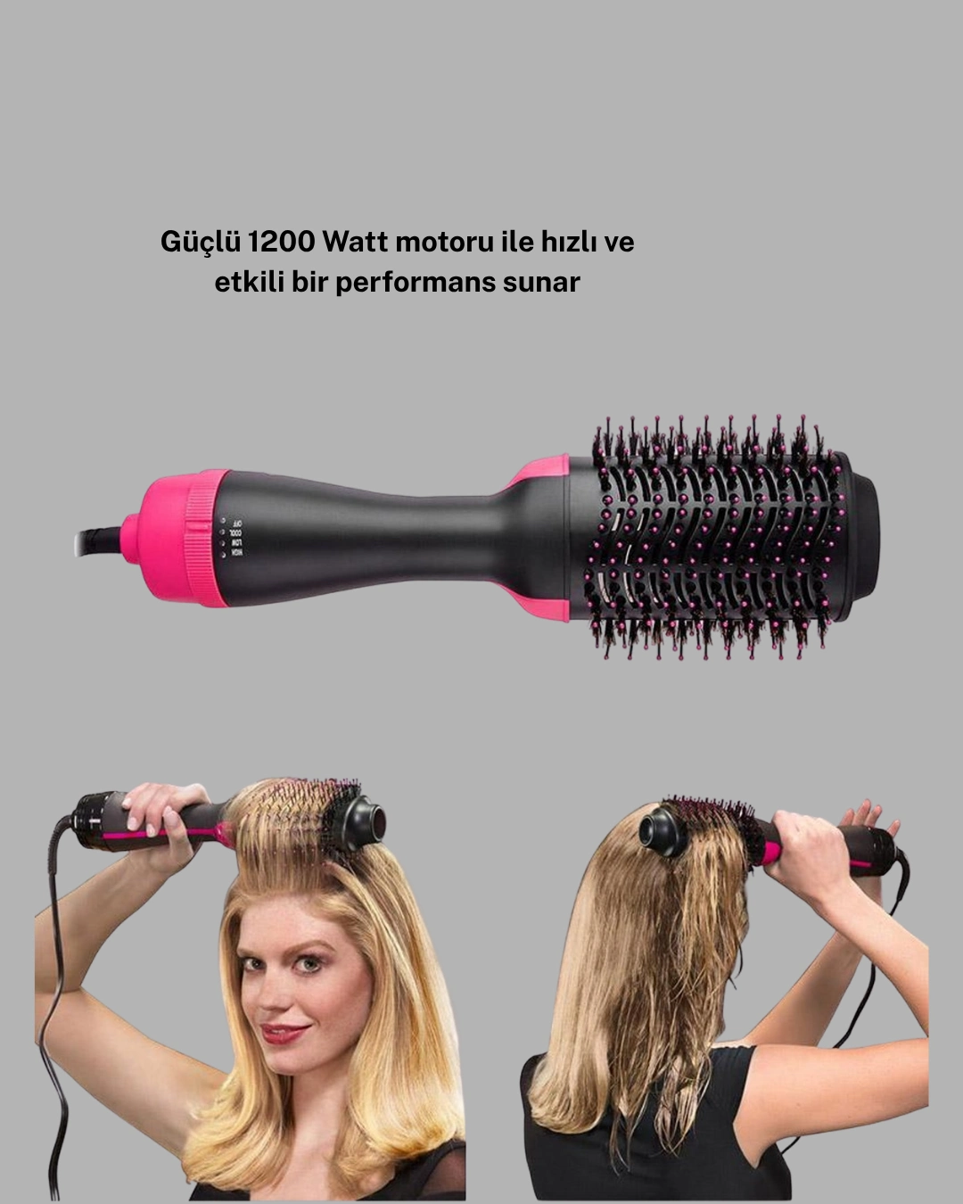 1200w Fön Tarağı – 3 Isı Ayarı, Negatif İyonlu, Hızlı Ve Pürüzsüz Sonuç ( Lisinya )