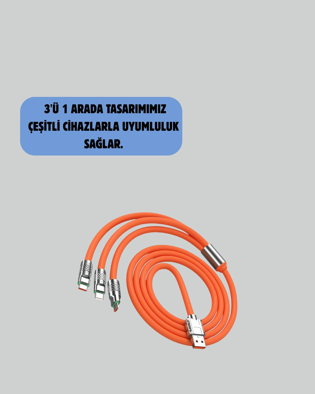 120 w Hızlı Çözüm Sunan 3'ü 1 Usb Şarj Kablosu– Sağlam Gövde ( Lisinya ) 120 w Hızlı Çözüm Sunan 3'ü 1 Usb Şarj Kablosu– Sağlam Gövde ( Lisinya )