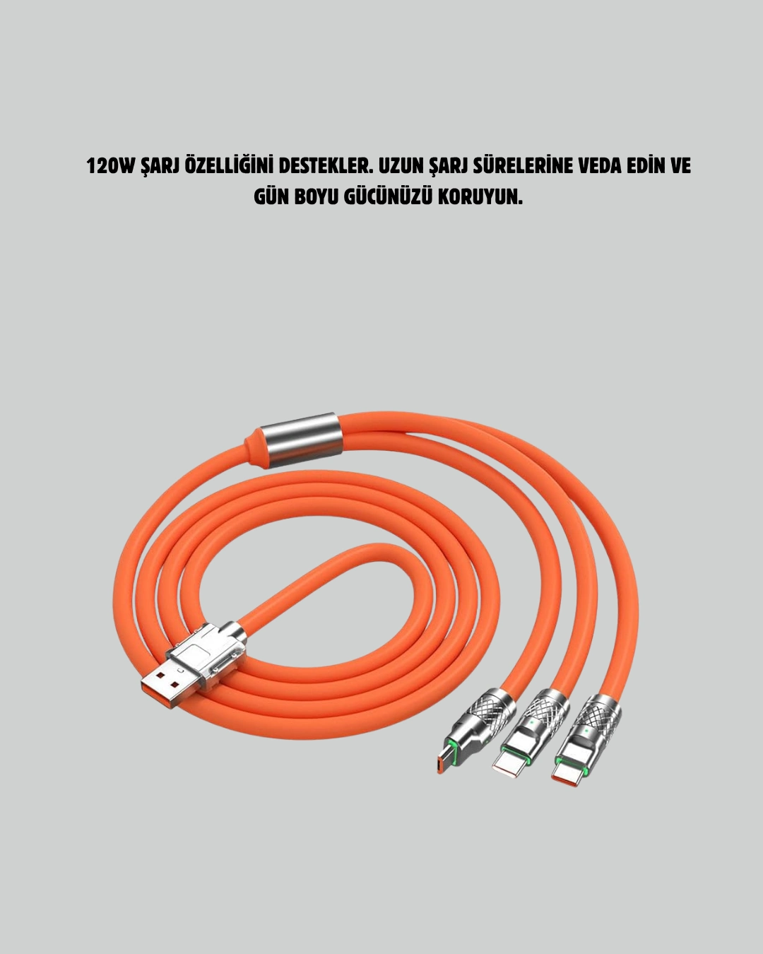 120 w Hızlı Çözüm Sunan 3'ü 1 Usb Şarj Kablosu– Sağlam Gövde ( Lisinya ) 120 w Hızlı Çözüm Sunan 3'ü 1 Usb Şarj Kablosu– Sağlam Gövde ( Lisinya )
