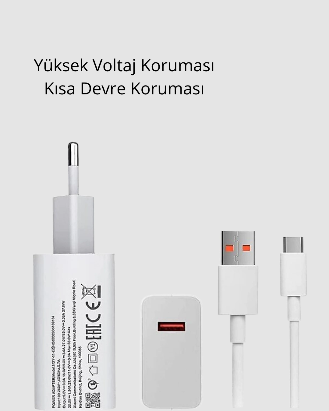 120w Süper Hızlı Şarj Adaptörü – Type-c Kablo Dahil, Yüksek Voltaj Korumalı ( Lisinya )