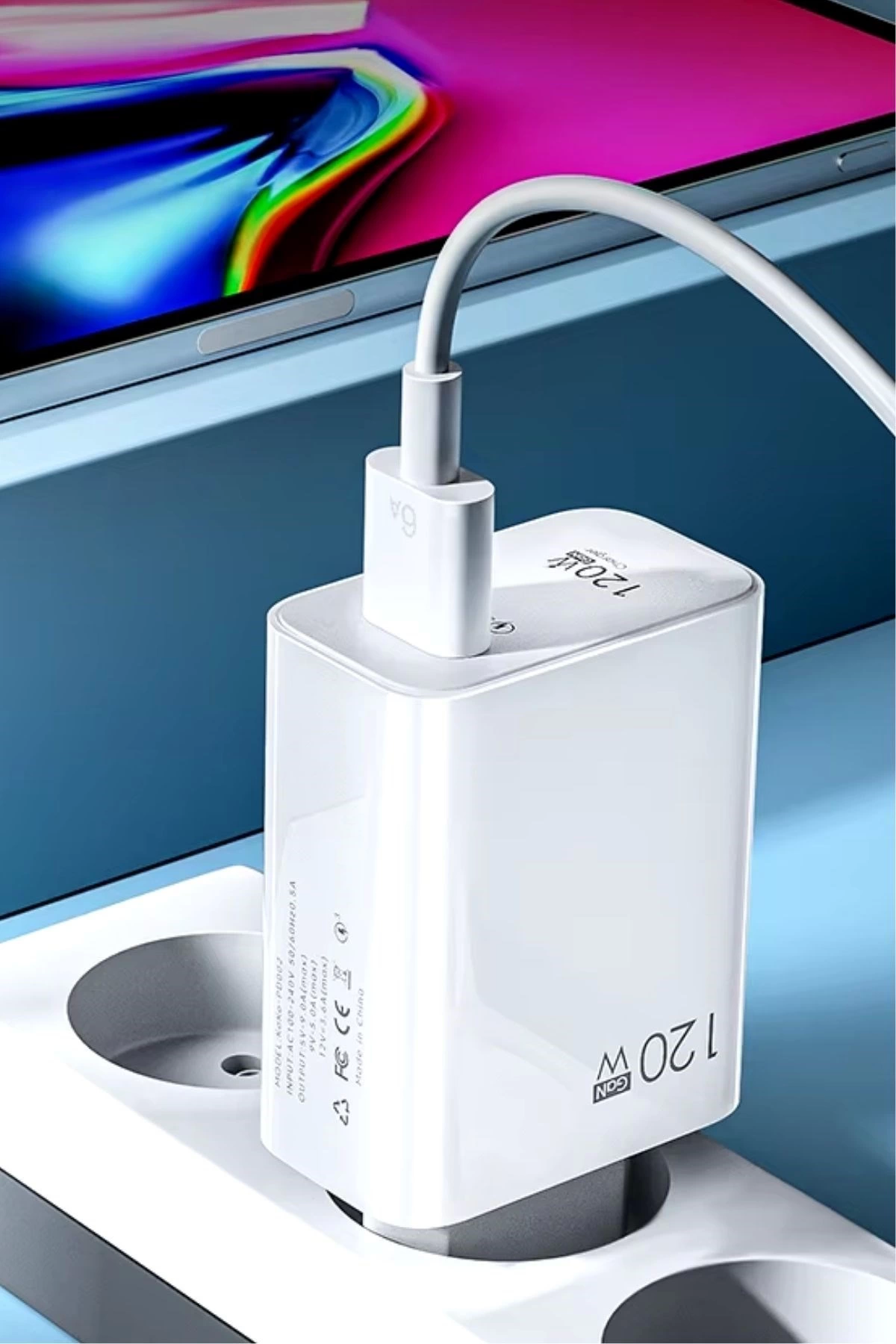 120w Usb Hızlı Type C Uçlu Kablolu Şarj Aleti ( Lisinya ) 120w Usb Hızlı Type C Uçlu Kablolu Şarj Aleti ( Lisinya )