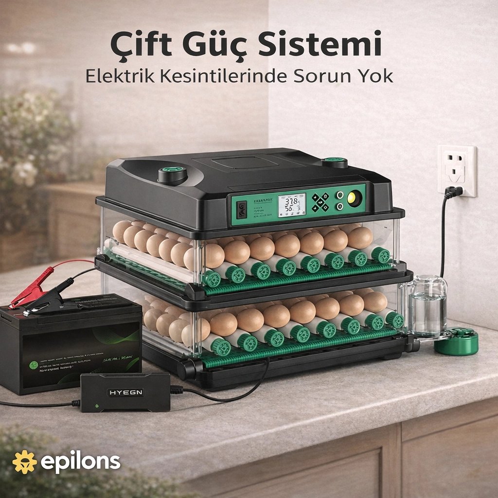 FX128 Model Tam Otomatik Kuluçka Makinesi – 128 Kapasiteli, Çift Katlı, Çift Güç Sistemli, Su Hazneli Yeni Nesil İnkübatör ( Lisinya ) FX128 Model Tam Otomatik Kuluçka Makinesi – 128 Kapasiteli, Çift Katlı, Çift Güç Sistemli, Su Hazneli Yeni Nesil İnkübatör ( Lisinya )