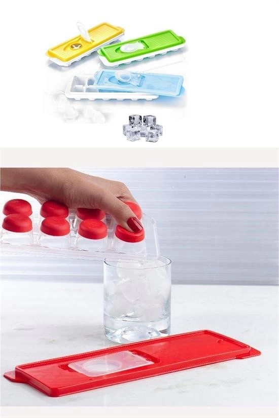 12li Kapaklı Yapışmaz Silikon Tabanlı Plastik Küp Buz Kalıbı ( Lisinya ) 12li Kapaklı Yapışmaz Silikon Tabanlı Plastik Küp Buz Kalıbı ( Lisinya )