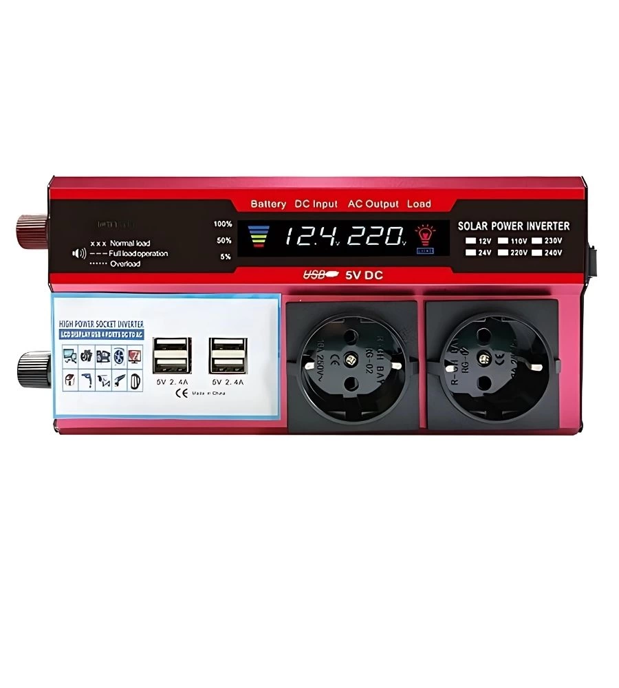 12v 2000w Modifiye Sinus İnverter Araç Ve Güneş Enerjisi Uyumlu, Çift Usb, Çift Priz Ve Çakmaklık ( Lisinya ) 12v 2000w Modifiye Sinus İnverter Araç Ve Güneş Enerjisi Uyumlu, Çift Usb, Çift Priz Ve Çakmaklık ( Lisinya )