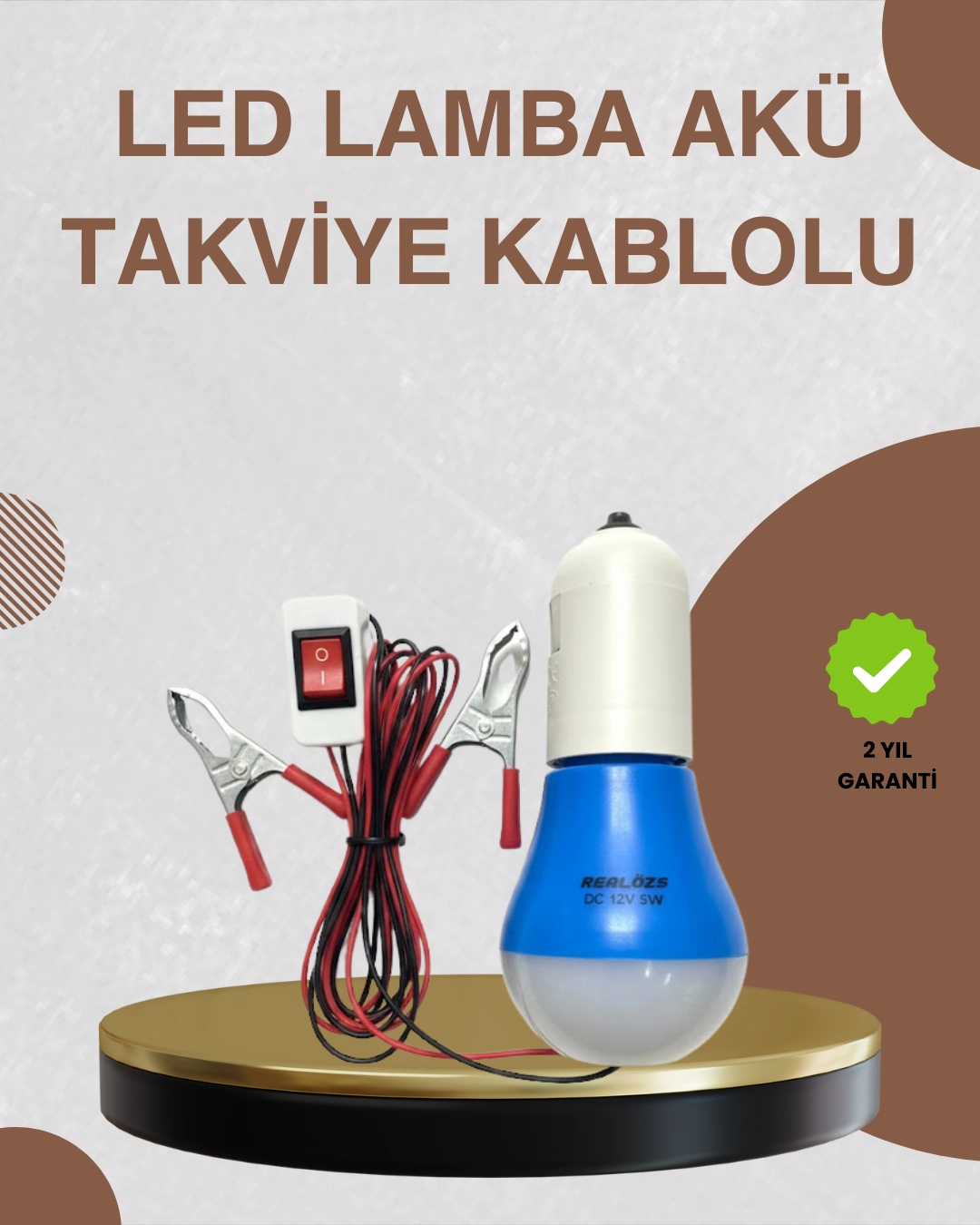 12v Led Ampul Timsah Kıskaçlı Taşınabilir Aydınlatma ( Lisinya )