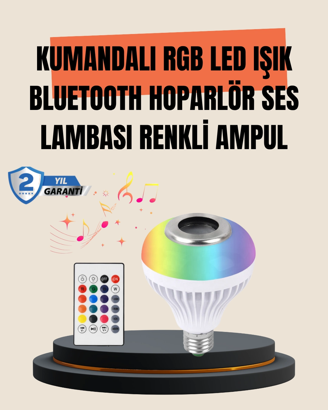 12w Led Ampul – Renkli Işık Ve Dahili Hoparlör Özellikli ( Lisinya )