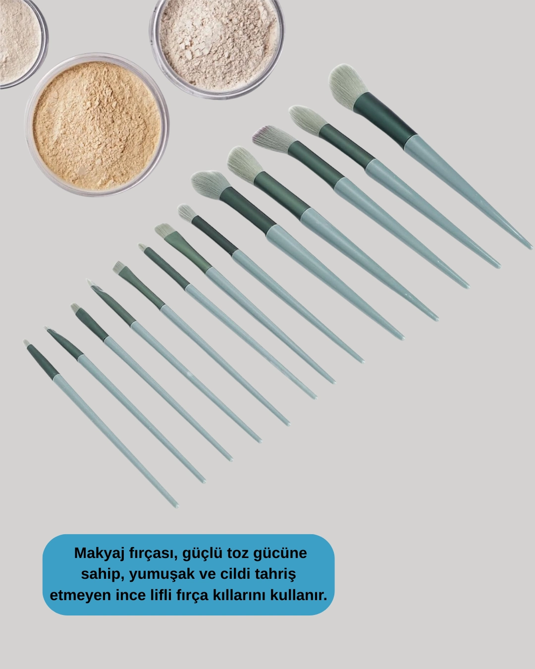 13'lü Fiber Kıllı Yumuşak Makyaj Fırçası Seti Taşınabilir Ve Ergonomik Tasarım ( Lisinya )