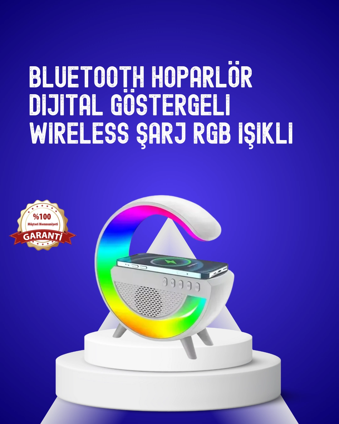 13 Renk Seçenekli Kablosuz Şarj Cihazlı Led Lamba ( Lisinya )