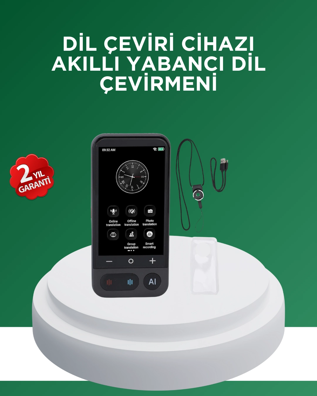 139 Dil Destekli Taşınabilir Sesli Çevirmen Cihazı ( Lisinya )