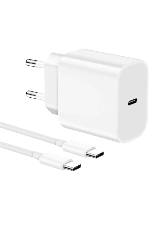 15/pro/pro Max 25w İos Uyumlu Hızlı Şarj Aleti Adaptörlü Beyaz ( Lisinya )
