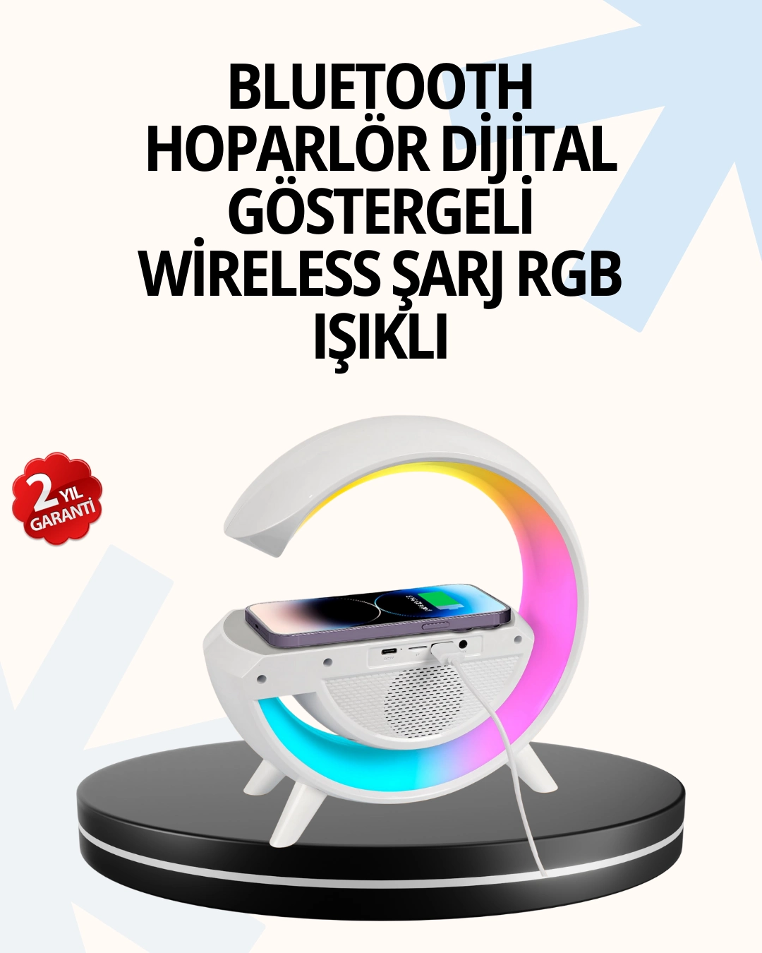 15w Hızlı Şarj Destekli Led Atmosfer Işığı Ve Alarm Fonksiyonlu Lamba ( Lisinya )