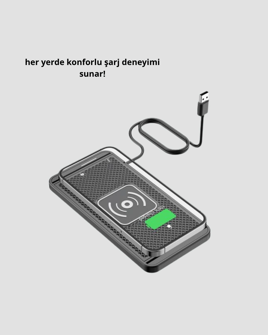 15w Manyetik Kablosuz Şarj Pedi Araç Masa Kullanımına Uygun Qi Şarj Cihazı ( Lisinya )