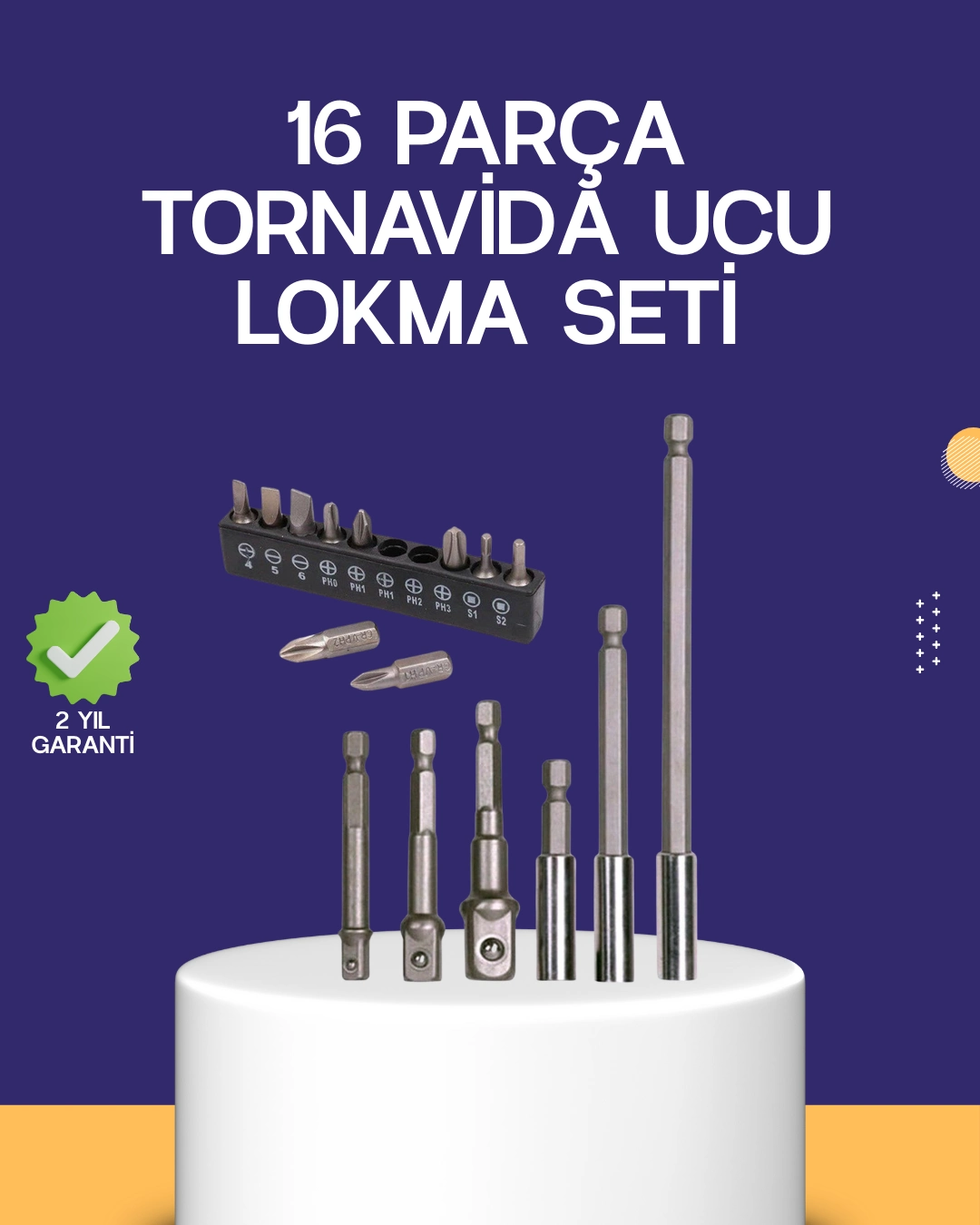 16 Parça Bits Ve Adaptör Seti Vidalama Tamir Bakım Seti ( Lisinya )