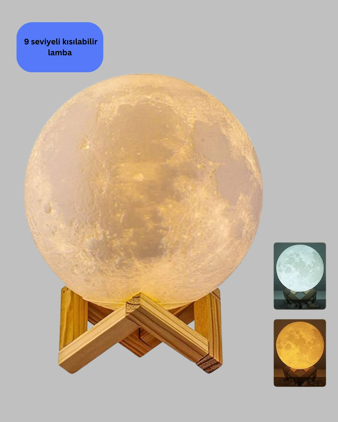 16 Renkli 3d Ay Gece Lambası Rgb Modlu Şarjlı ( Lisinya ) 16 Renkli 3d Ay Gece Lambası Rgb Modlu Şarjlı ( Lisinya )