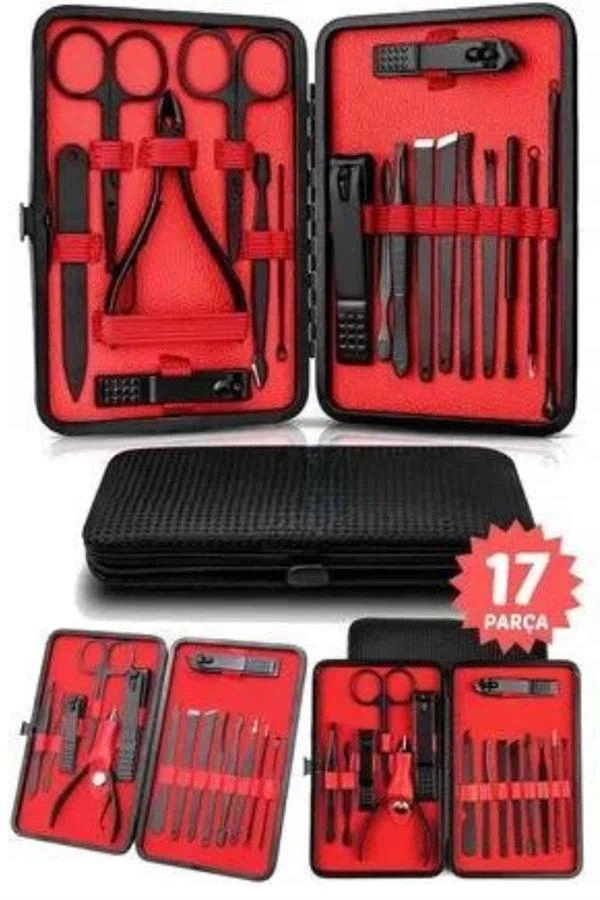 17 Parça El Ayak Bakım Seti Tırnak Temizleme Manikür Pedikür Cımbız Törpü Tırnak Makası ( Lisinya ) 17 Parça El Ayak Bakım Seti Tırnak Temizleme Manikür Pedikür Cımbız Törpü Tırnak Makası ( Lisinya )