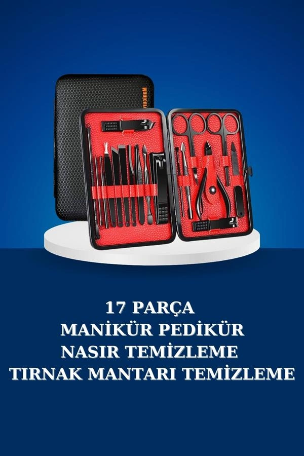 17 Parça Manikür Seti Taşınabilir Özel Çantalı El Ve Ayak Bakımı Tırnak Batığı Temizleme ( Lisinya ) 17 Parça Manikür Seti Taşınabilir Özel Çantalı El Ve Ayak Bakımı Tırnak Batığı Temizleme ( Lisinya )