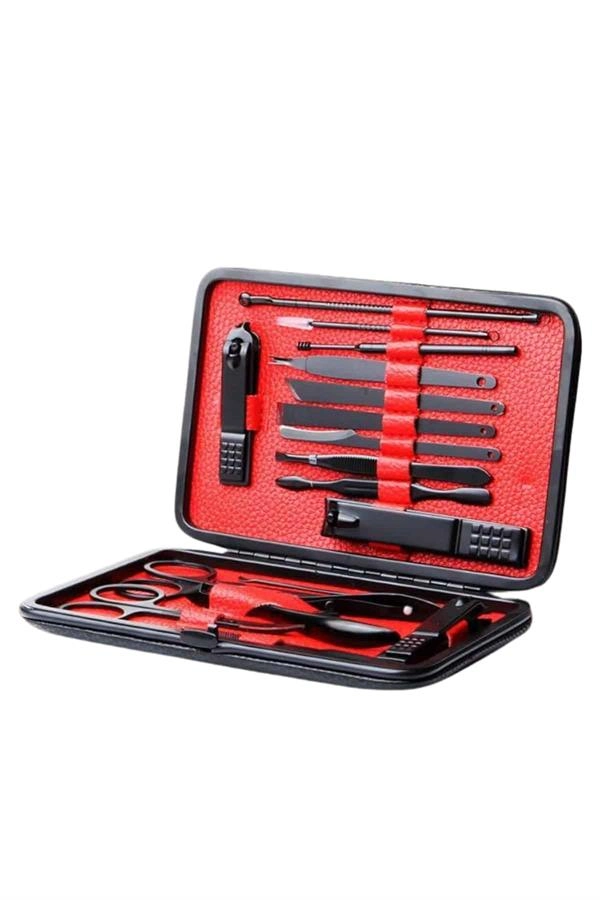 17 Parça Manikür Seti Taşınabilir Özel Çantalı El Ve Ayak Bakımı Tırnak Batığı Temizleme ( Lisinya )