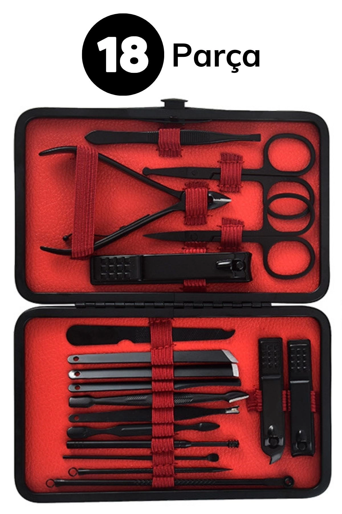 18 Parça Çanta Tipi Manikür Pedikür Tırnak Bakım Seti ( Lisinya )