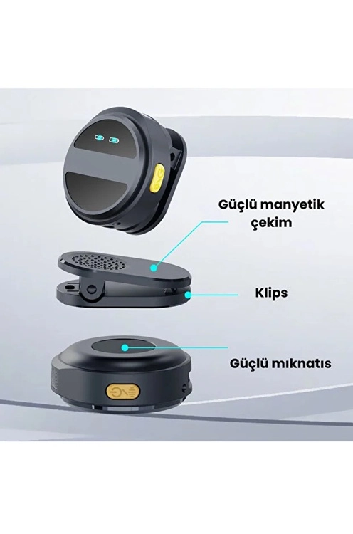 2 Adet Profesyonel Kablosuz Yaka Mikrofonu Lighting Uyumlu Manyetik Klipsli ( Lisinya )