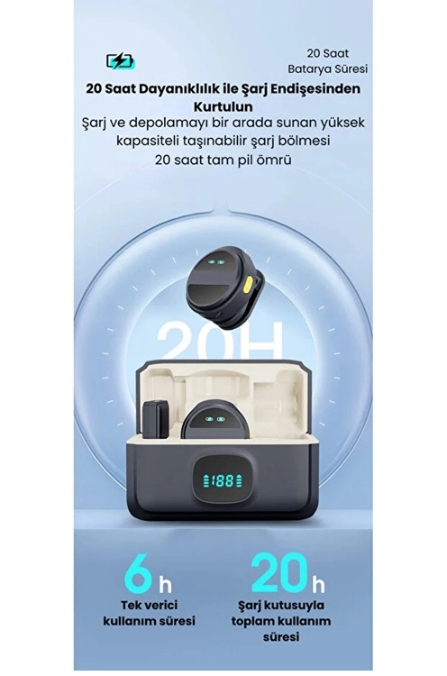 2 Adet Profesyonel Kablosuz Yaka Mikrofonu Typce Uyumlu Manyetik Klipsli ( Lisinya )