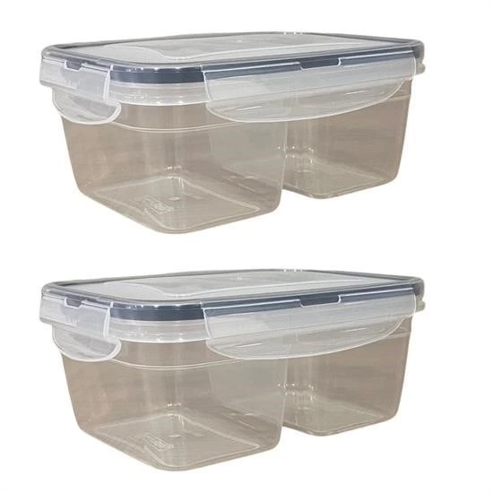 2 Bölmeli 0,45+0,45 Litre Kilitli Kapaklı Erzak Saklama Kabı Lc-524 ( Lisinya ) 2 Bölmeli 0,45+0,45 Litre Kilitli Kapaklı Erzak Saklama Kabı Lc-524 ( Lisinya )