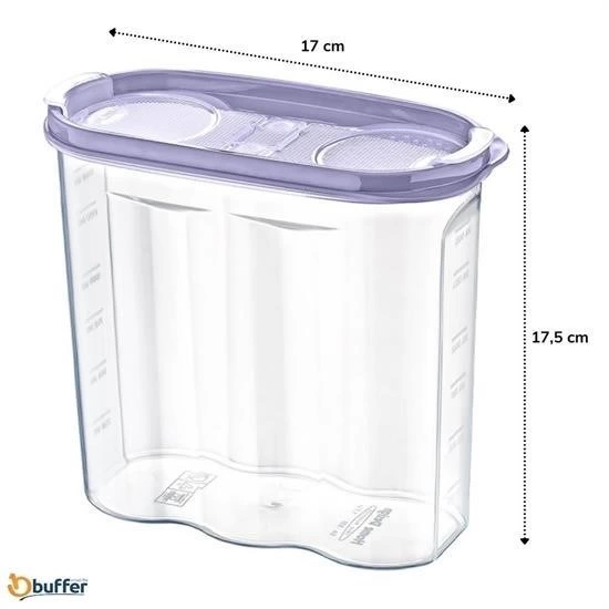 2 Kapaklı Ölçekli Erzak Kuru Gıda Saklama Kutusu Kabı - 1,7 Litre - Sa935 ( Lisinya ) 2 Kapaklı Ölçekli Erzak Kuru Gıda Saklama Kutusu Kabı - 1,7 Litre - Sa935 ( Lisinya )