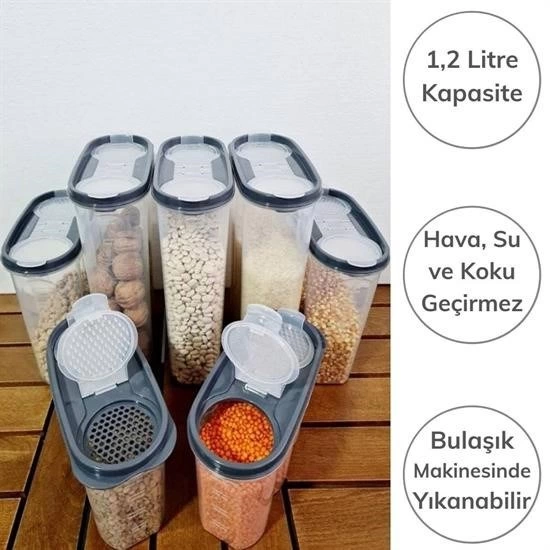 2 Kapaklı Ölçekli Erzak Saklama Kabı - 1,2 Litre - Sa930 ( Lisinya ) 2 Kapaklı Ölçekli Erzak Saklama Kabı - 1,2 Litre - Sa930 ( Lisinya )