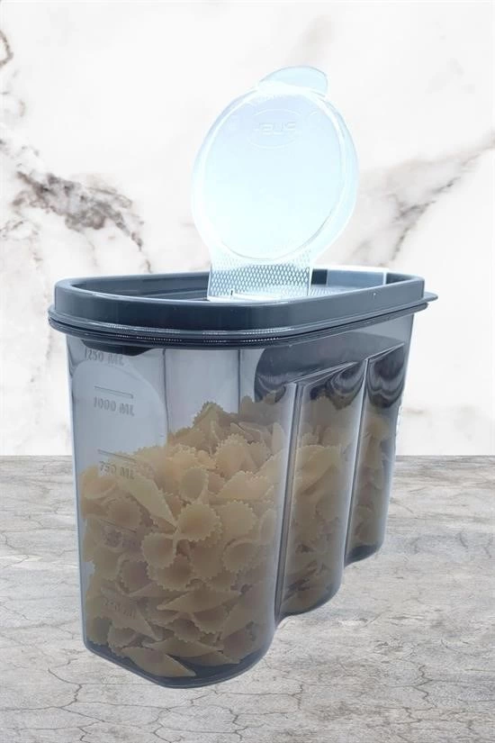2 Kapaklı Ölçekli Erzak Saklama Kabı - 1,2 Litre - Sa930 ( Lisinya ) 2 Kapaklı Ölçekli Erzak Saklama Kabı - 1,2 Litre - Sa930 ( Lisinya )