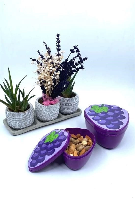 2'li İç İçe Geçebilen Üzüm Model Saklama Ve Beslenme Kabı Seti (550 Ml + 250 Ml) ( Lisinya ) 2'li İç İçe Geçebilen Üzüm Model Saklama Ve Beslenme Kabı Seti (550 Ml + 250 Ml) ( Lisinya )