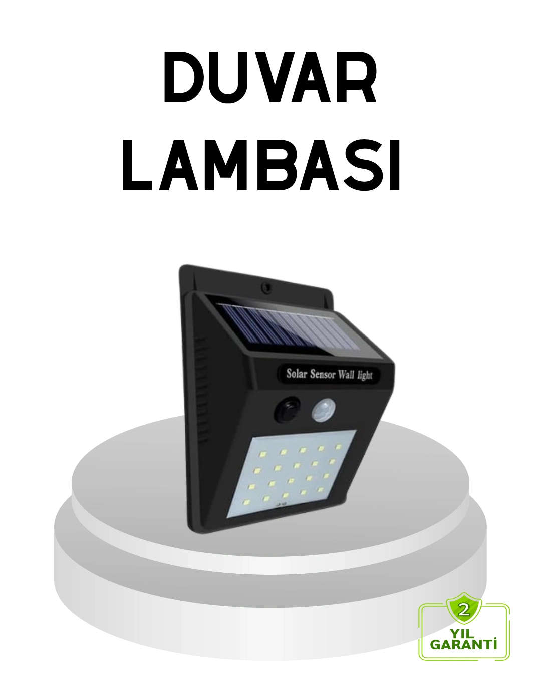 20 Led Güneş Paneli Aydınlatma – Fotoselli Ve Hareket Algılamalı Dış Mekan Duvar Lambası ( Lisinya )