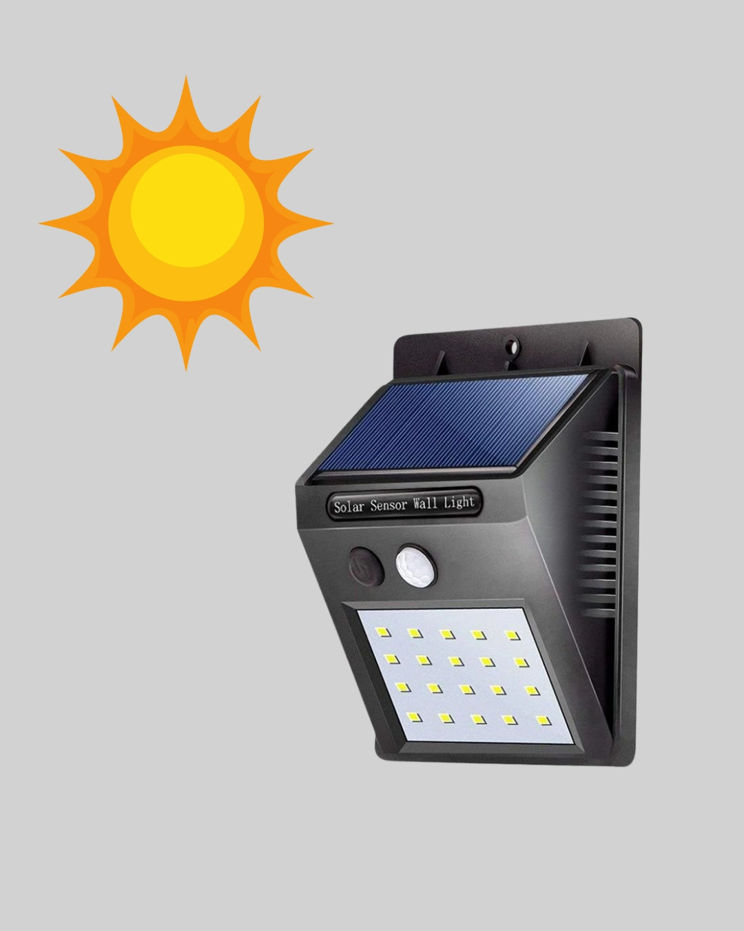 20 Led Güneş Paneli Aydınlatma – Fotoselli Ve Hareket Algılamalı Dış Mekan Duvar Lambası ( Lisinya )