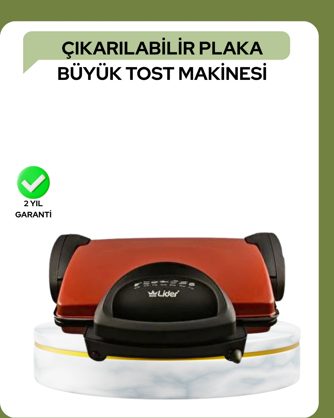 2000 Watt Teflon Tost Makinesi – Geniş Plaka, Ayarlanabilir Isı, Kolay Temizlik ( Lisinya ) 2000 Watt Teflon Tost Makinesi – Geniş Plaka, Ayarlanabilir Isı, Kolay Temizlik ( Lisinya )
