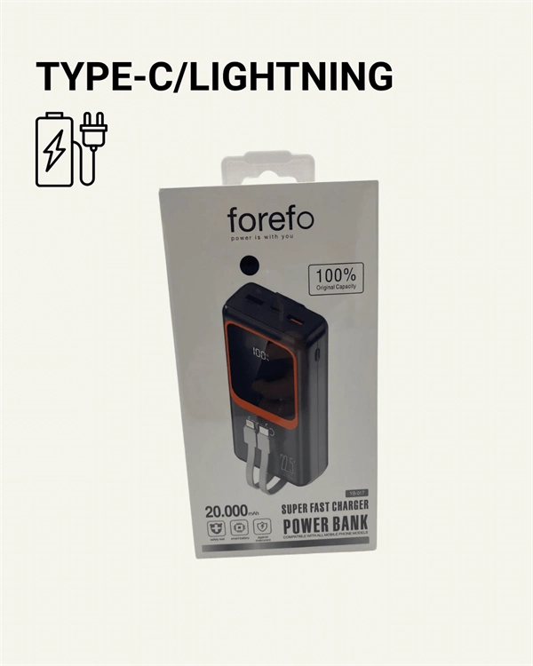 20.000 Mah Powerbank – 22.5w Hızlı Şarj, Çok Kablolu, Dijital Göstergeli ( Lisinya )