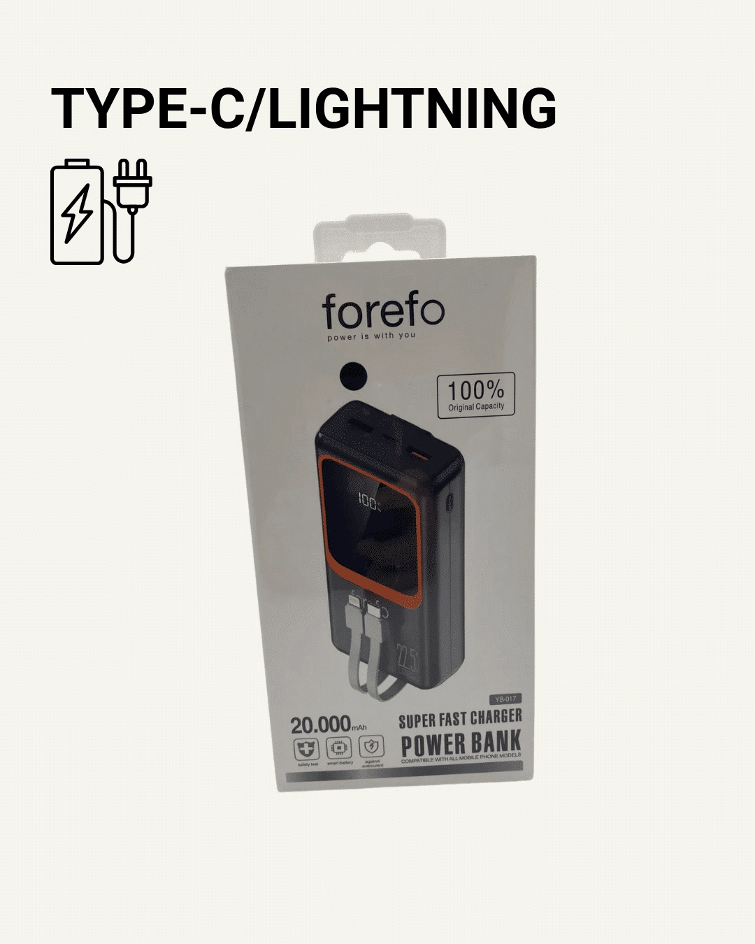 20000 Mah Taşınabilir Powerbank | Çok Kablolu, Hızlı Şarj Destekli (22.5w) ( Lisinya )