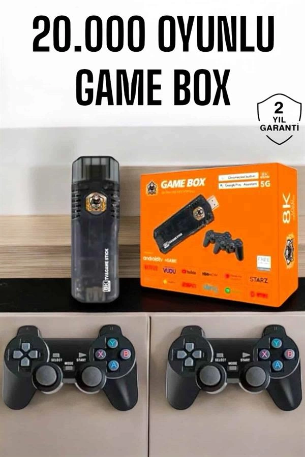20.000 Oyunlu Premium Model Oyun Konsolu 8k Android Tv Hd Game Stick ( Lisinya )