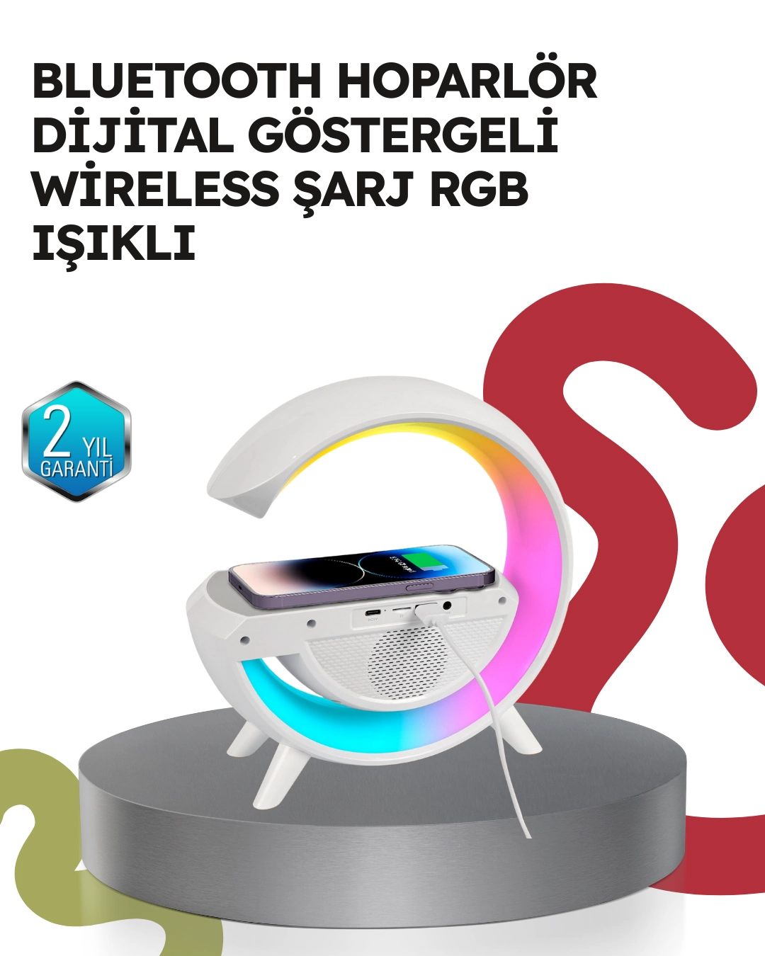 2025 Model 15w Kablosuz Şarjlı Renkli Atmosfer Lambası ( Lisinya )