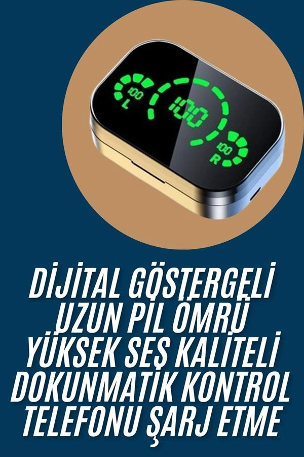 2025 Model Bluetooth Kulaklık Telefon Şarj Edebilen Çağrı Cevaplama Dijital Göstergeli ( Lisinya )