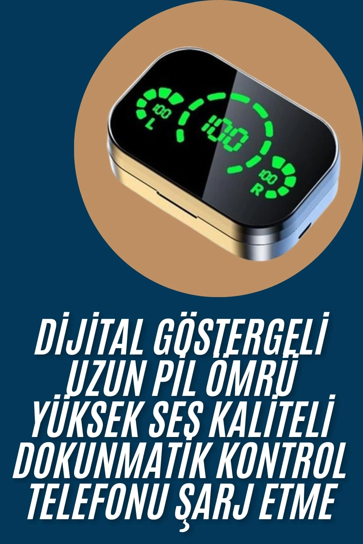 2025 Model Bluetooth Kulaklık Telefon Şarj Edebilen Çağrı Cevaplama Dijital Göstergeli ( Lisinya )