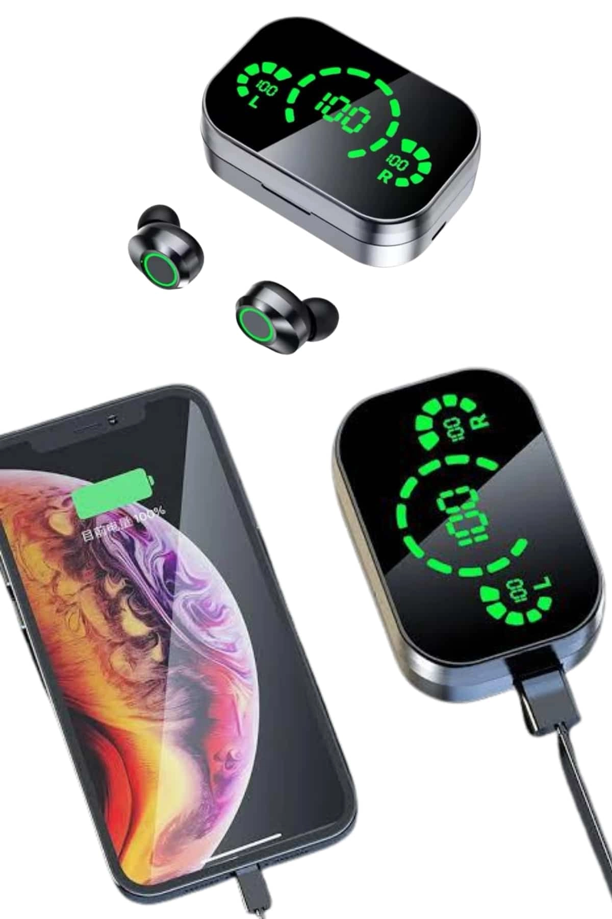 2025 Model Bluetooth Kulaklık Telefon Şarj Edebilen Çağrı Cevaplama Dijital Göstergeli ( Lisinya )