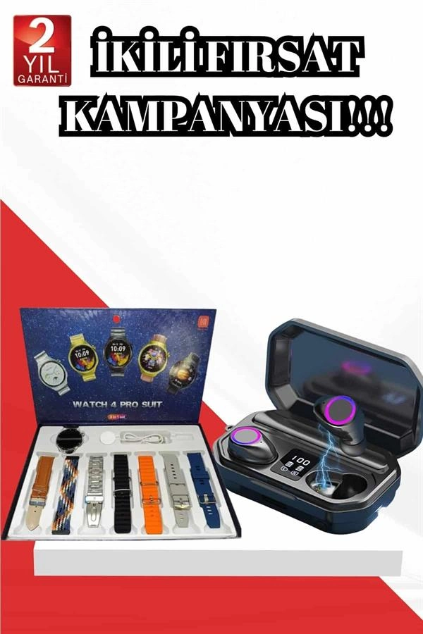 2025 Model Çok Kordonlu Akıllı Saat Ve Bluetooth Kulaklık El Fenerli ( Lisinya )