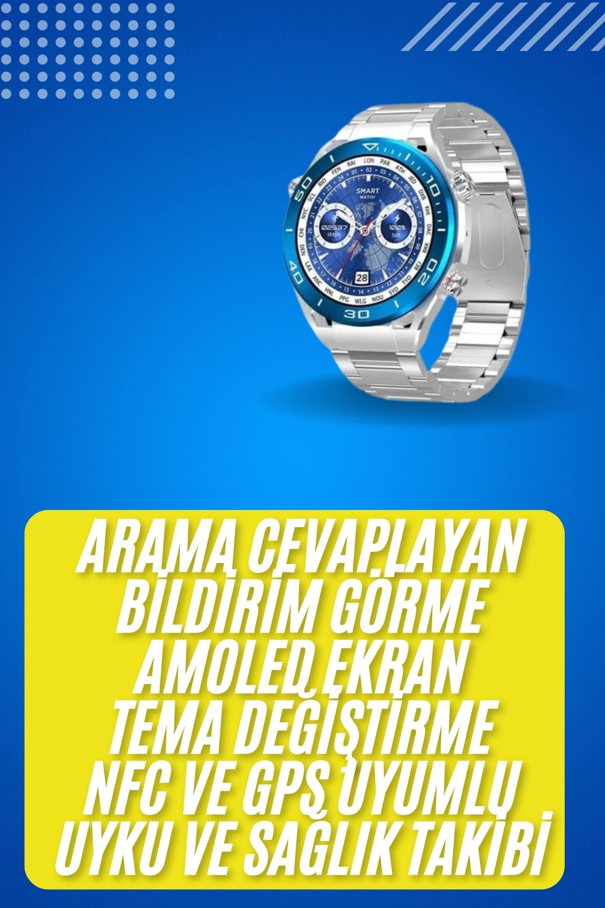 2025 Model Yuvarlak Ekran Android Ve İos Uyumlu Gps Takibi Yapabilen Akıllı Saat ( Lisinya )