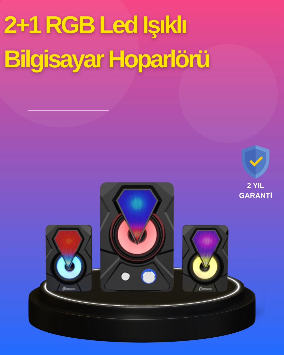 2.1 Kanal Rgb Led Oyun Hoparlörü Subwoofer Destekli ( Lisinya )