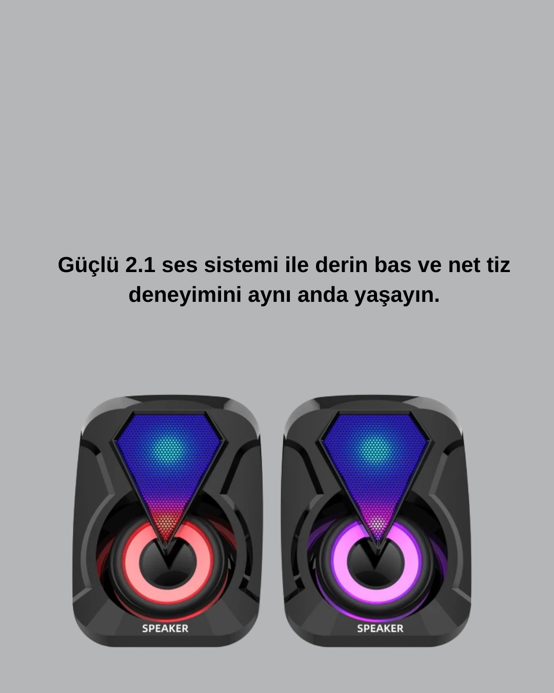2.1 Kanal Rgb Led Oyun Hoparlörü Subwoofer Destekli ( Lisinya ) 2.1 Kanal Rgb Led Oyun Hoparlörü Subwoofer Destekli ( Lisinya )