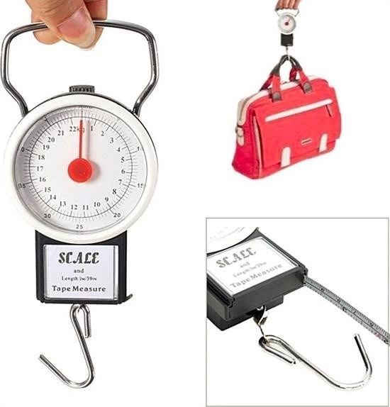 22 Kg/50lb Kancalı Tartı Aleti 1 Metre Mezuralı Askılı Balıkçı Terazisi ( Lisinya )