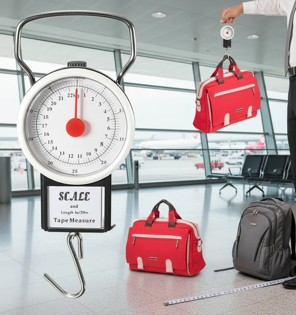 22 Kg/50lb Kancalı Tartı Aleti 1 Metre Mezuralı Askılı Balıkçı Terazisi ( Lisinya )