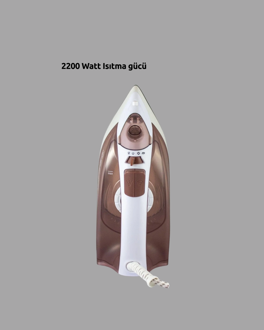 2200 Watt Buharlı Ütü Kahverengi Seramik Taban Şok Buharlı ( Lisinya ) 2200 Watt Buharlı Ütü Kahverengi Seramik Taban Şok Buharlı ( Lisinya )