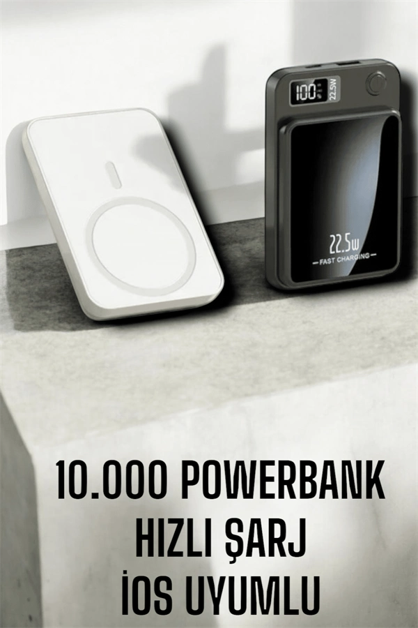 22.5w Magsafe Kablosuz Şarjlı Powerbank Dijital Ekran Ve Hızlı Şarj ( Lisinya )