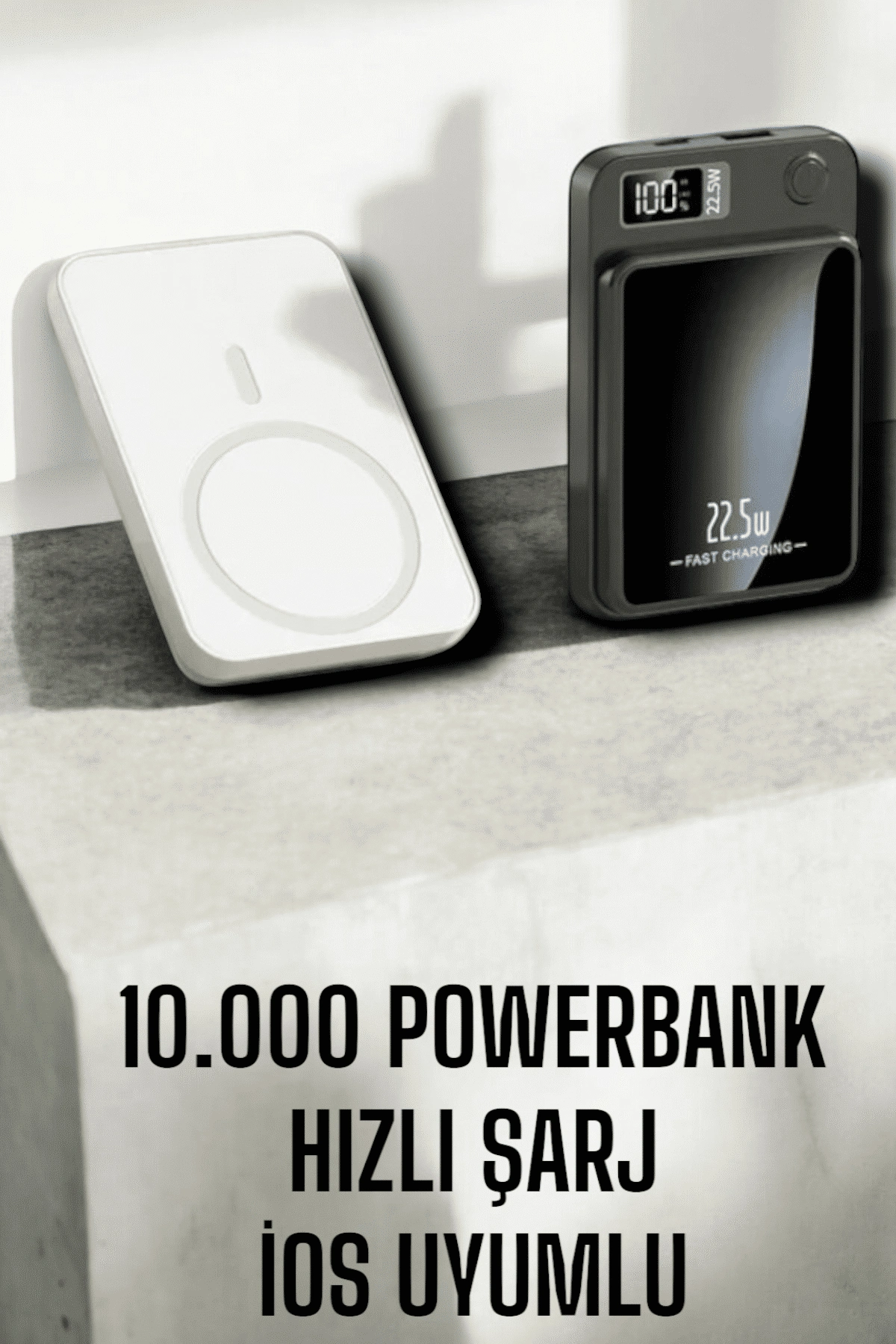 22.5w Magsafe Kablosuz Şarjlı Powerbank Dijital Ekran Ve Hızlı Şarj ( Lisinya )